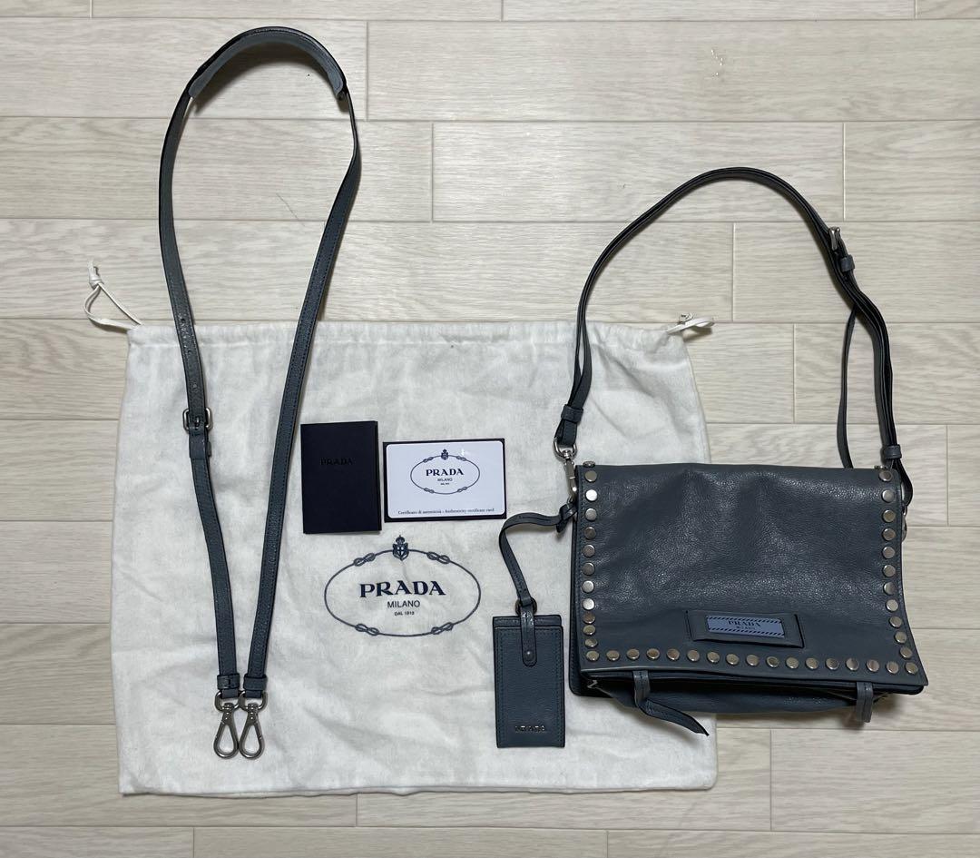PRADA エティケットスタッズ2wayバッグ　ショルダーバッグ