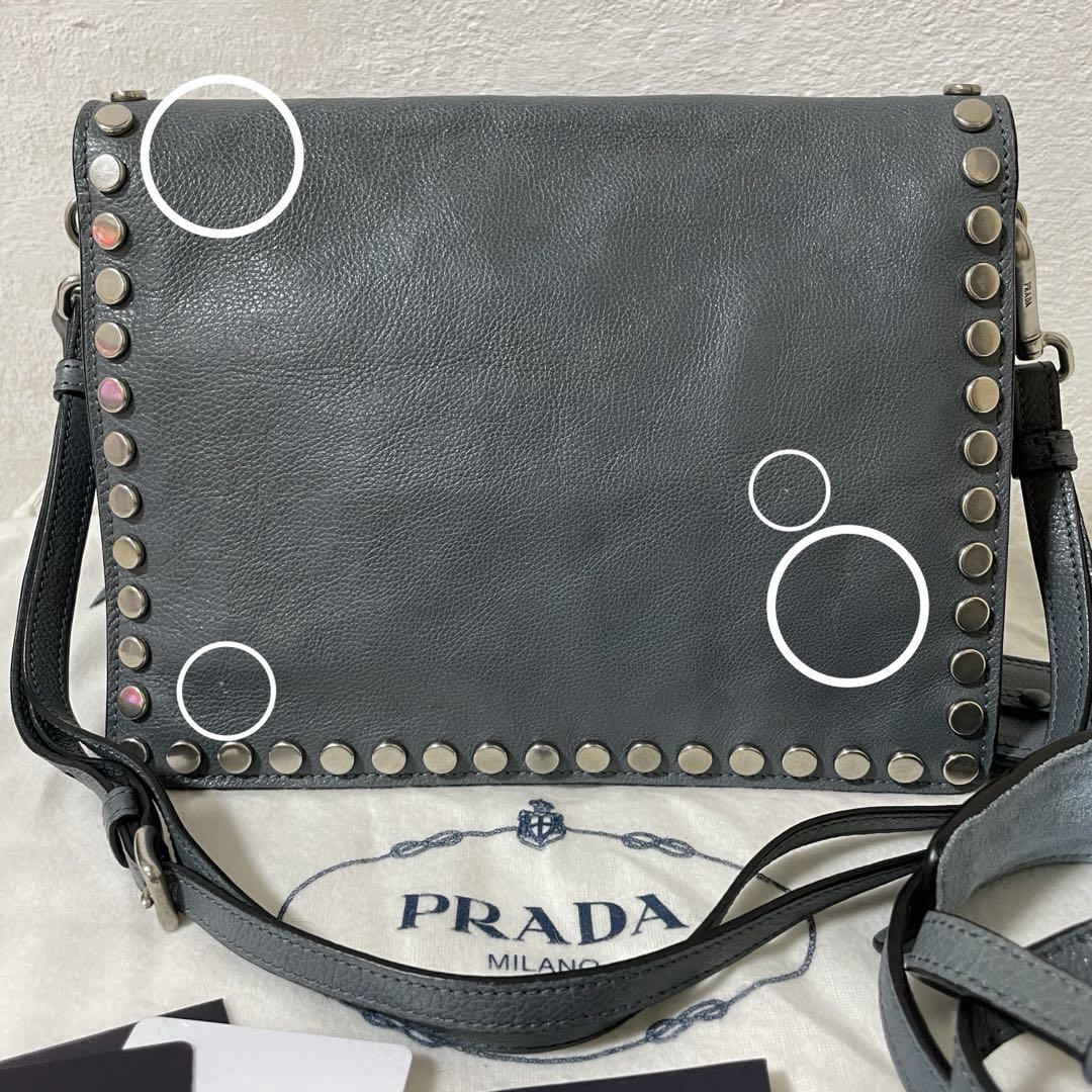 PRADA エティケットスタッズ2wayバッグ　ショルダーバッグ
