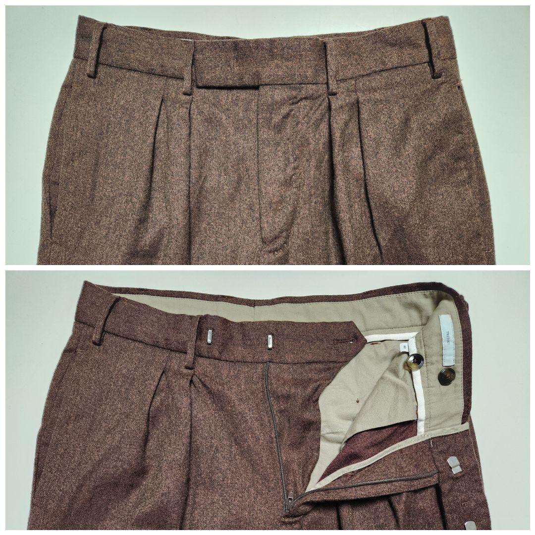 【美品】ピーティートリノ　2p　TREDICI　ワイドパンツ　茶　48　秋冬
