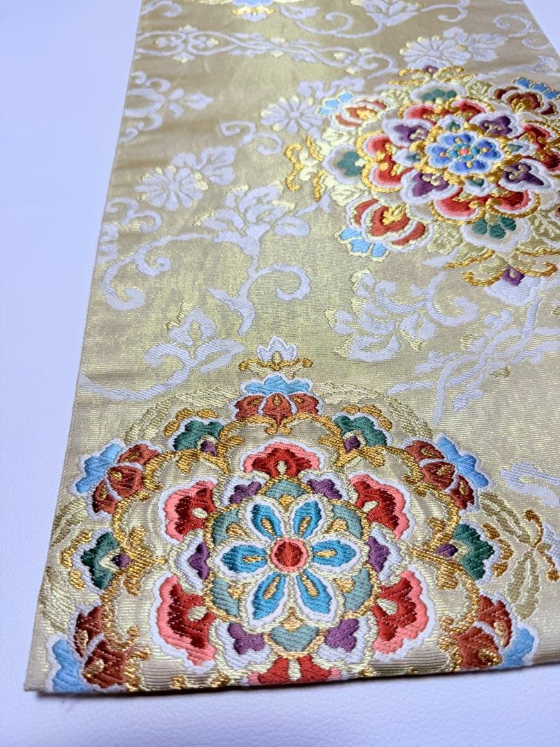 高級 袋帯 正絹 六通柄 唐織 シャンパンゴールド 訪問着 留袖 フォーマル 高級 袋帯 正絹 六通柄 唐織 シャンパンゴールド 訪問着 留袖 フォーマル