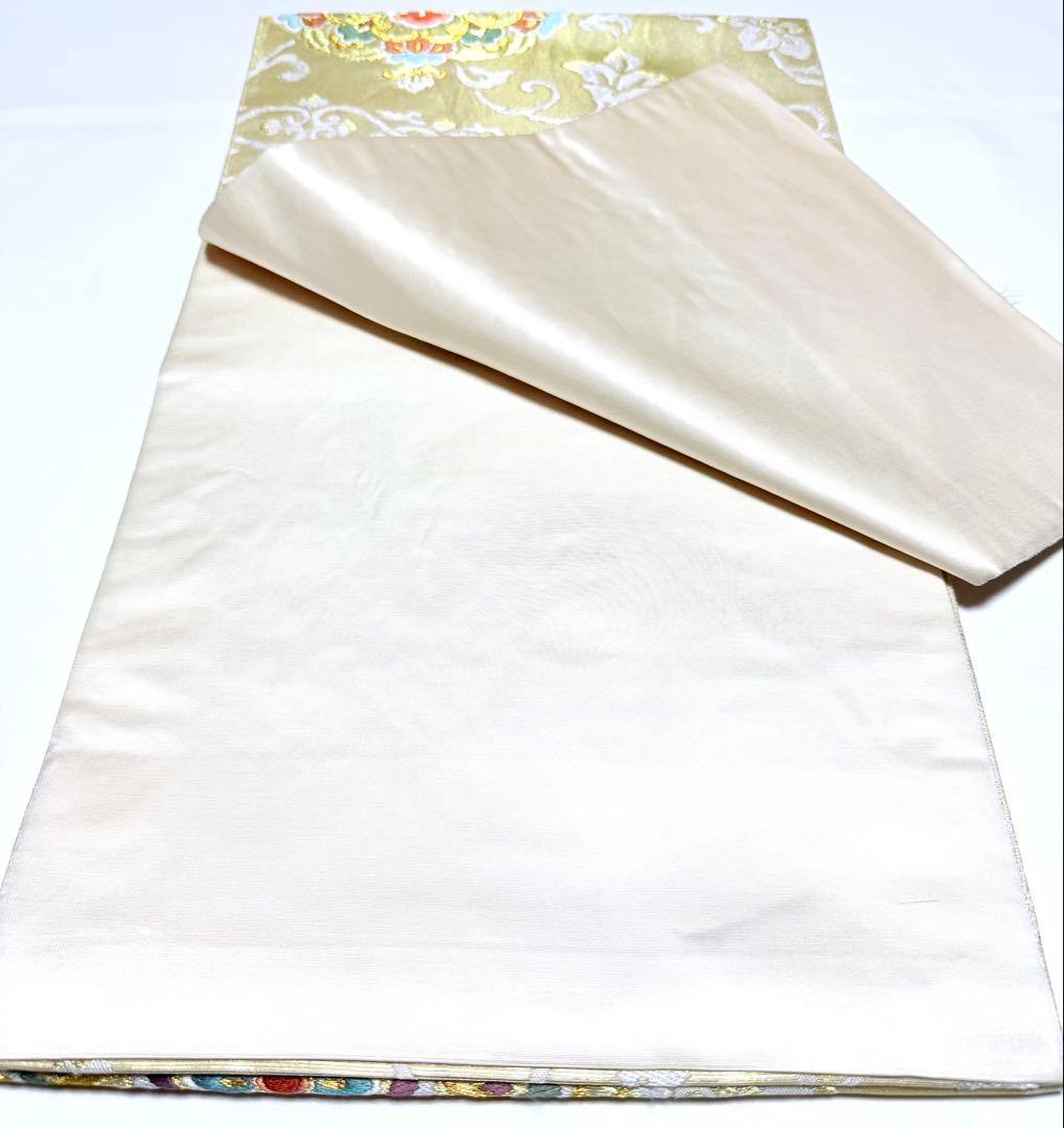 高級 袋帯 正絹 六通柄 唐織 シャンパンゴールド 訪問着 留袖 フォーマル 高級 袋帯 正絹 六通柄 唐織 シャンパンゴールド 訪問着 留袖 フォーマル