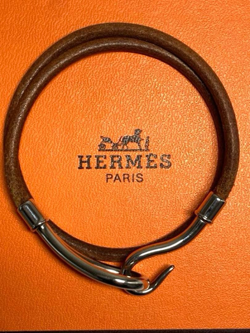 良品 エルメス ジャンボ シルバー金具 チョーカー 2連ブレスレット 箱付き 良品 エルメス ジャンボ シルバー金具 チョーカー 2連ブレスレット 箱付き
