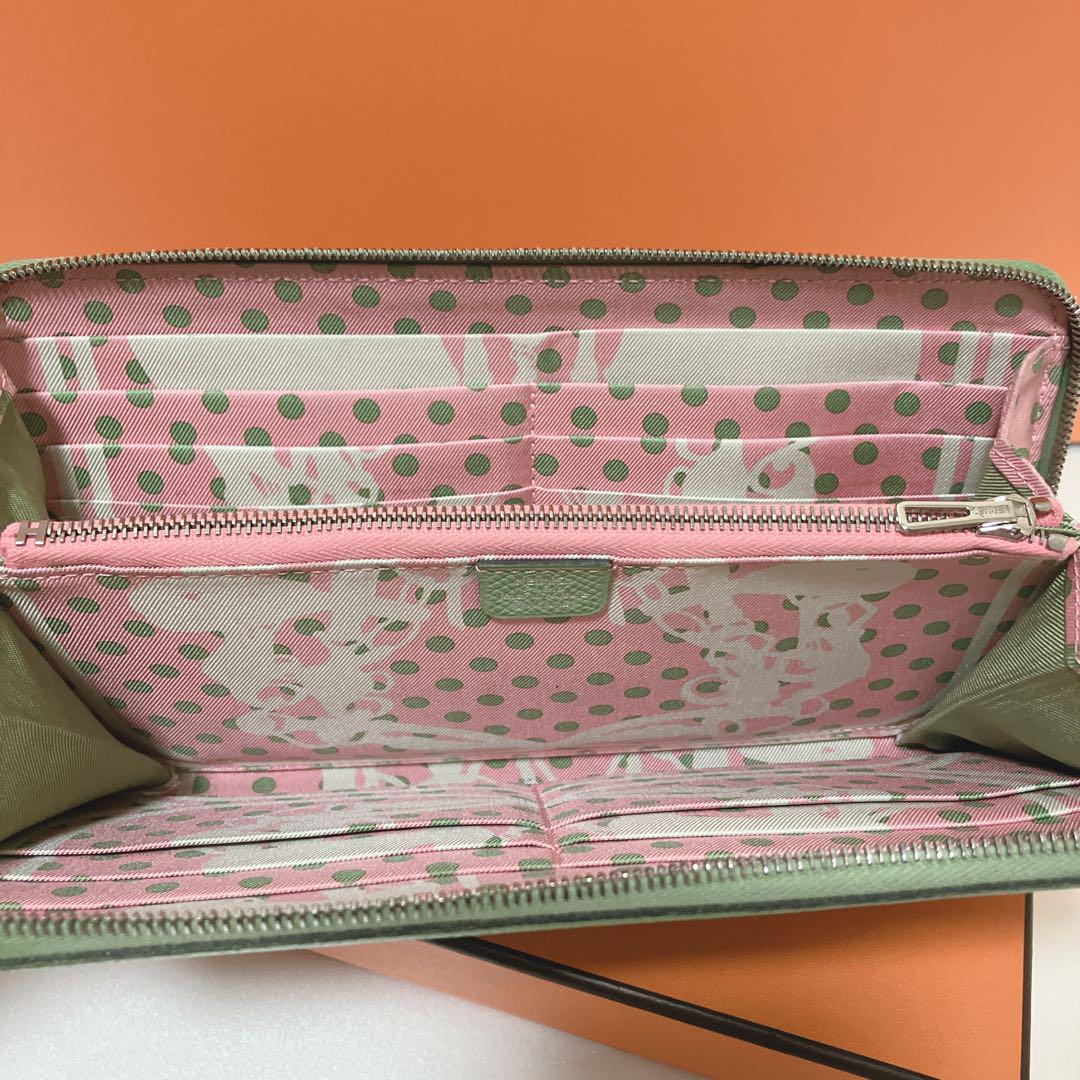 超美品★ エルメス HERMES アザップ  シルクイン y刻印 長財布 正規品
