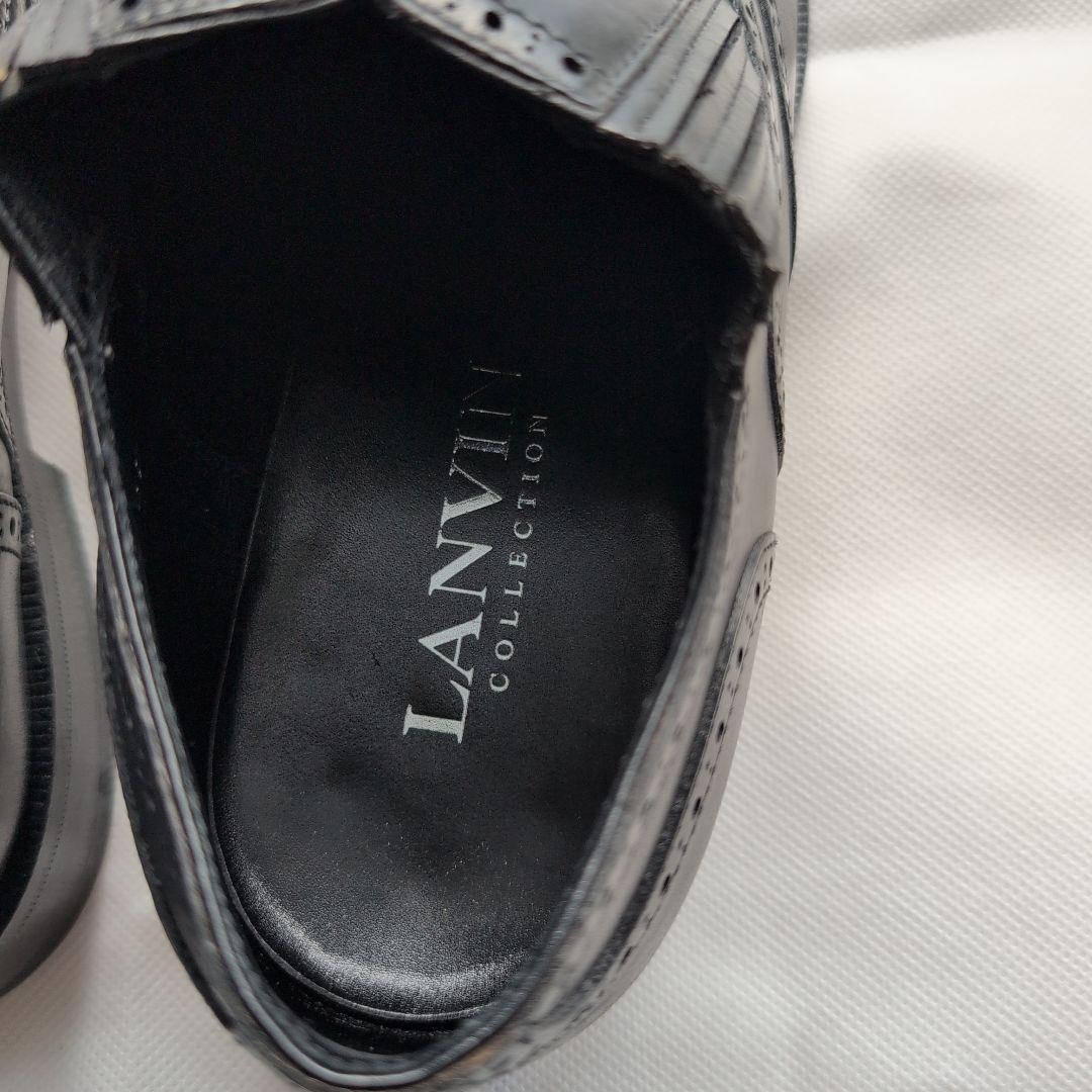 LANVIN ブラック ドレスシューズ ウィングチップ