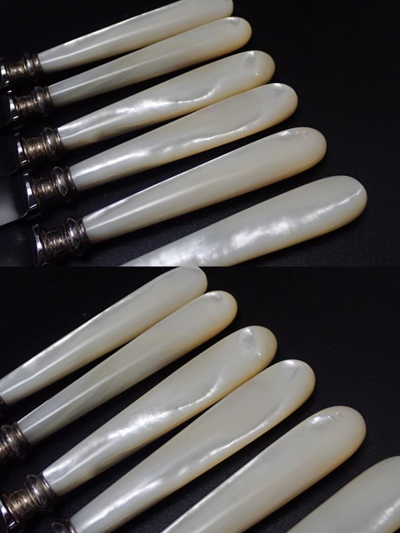 G320 オールドフランス 白蝶貝 6本 ティーナイフ カルディヤック