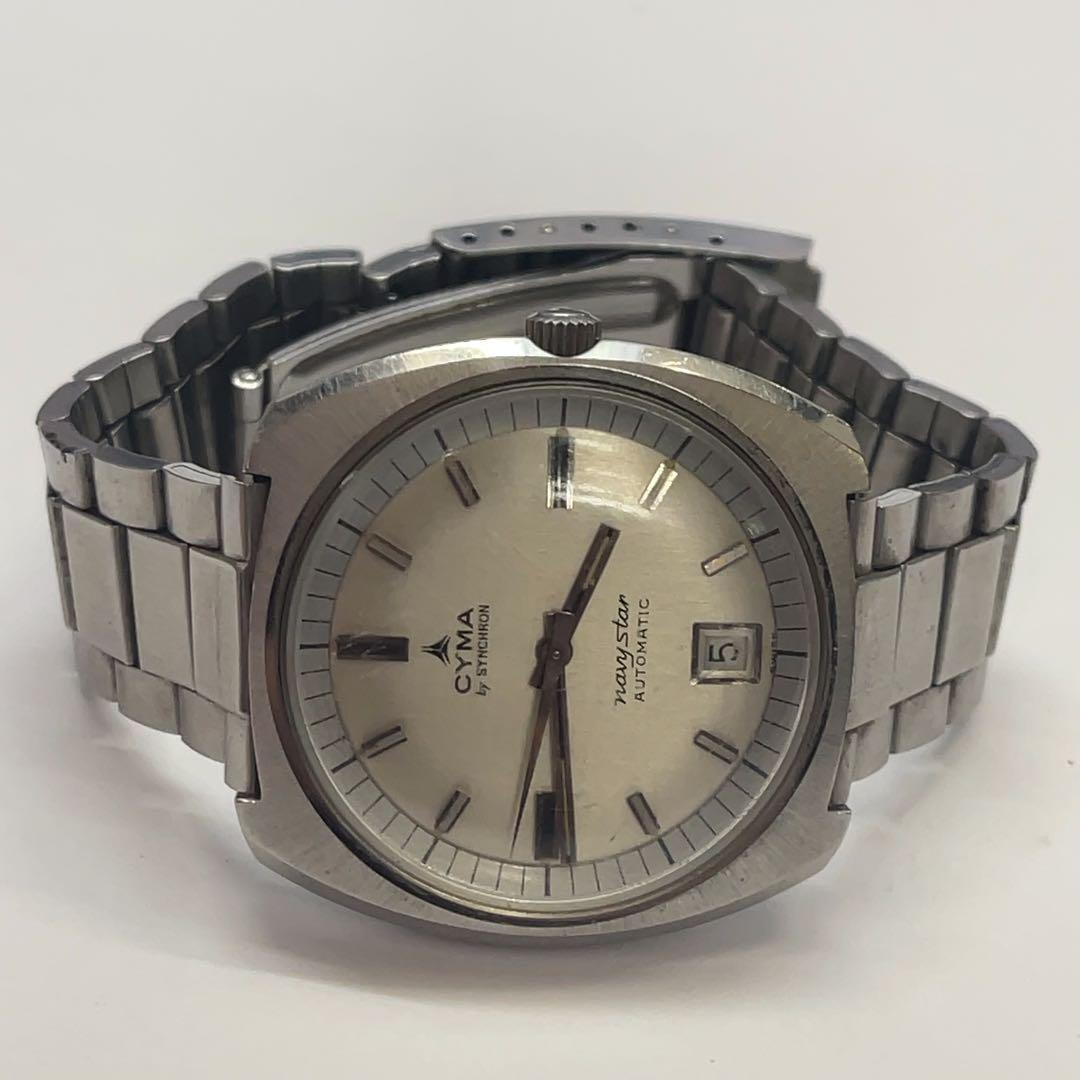 希少 シーマ CYMA by SYNCHRON ネイビースター 自動巻き 稼働中