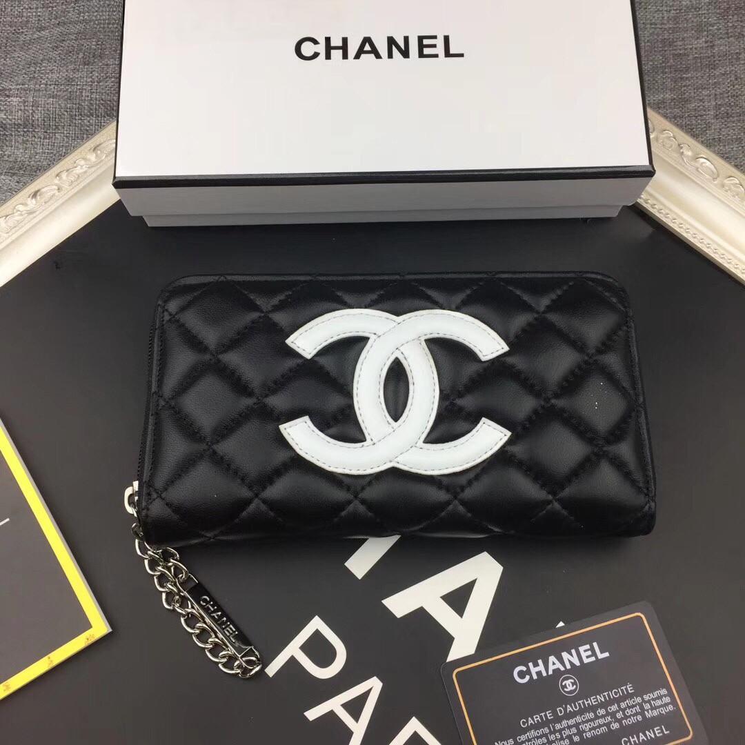 CHANEL ブラック キルティング 長財布