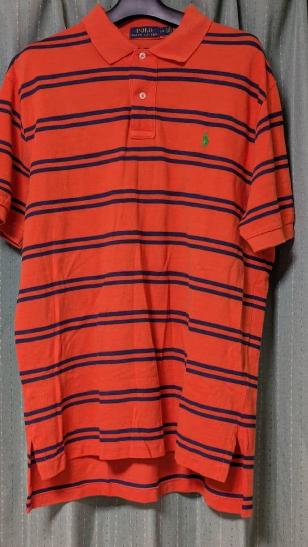 美品　ポロラルフローレン　ポロシャツ　ボーダー　半袖　刺繍　L サイズ