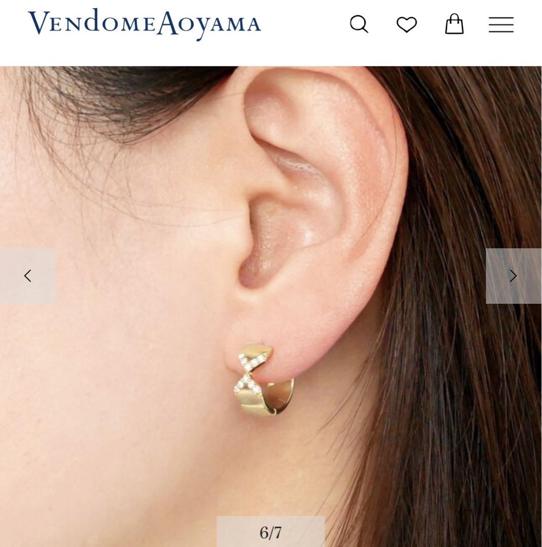 ヴァンドーム青山 ダイヤモンドフープピアス