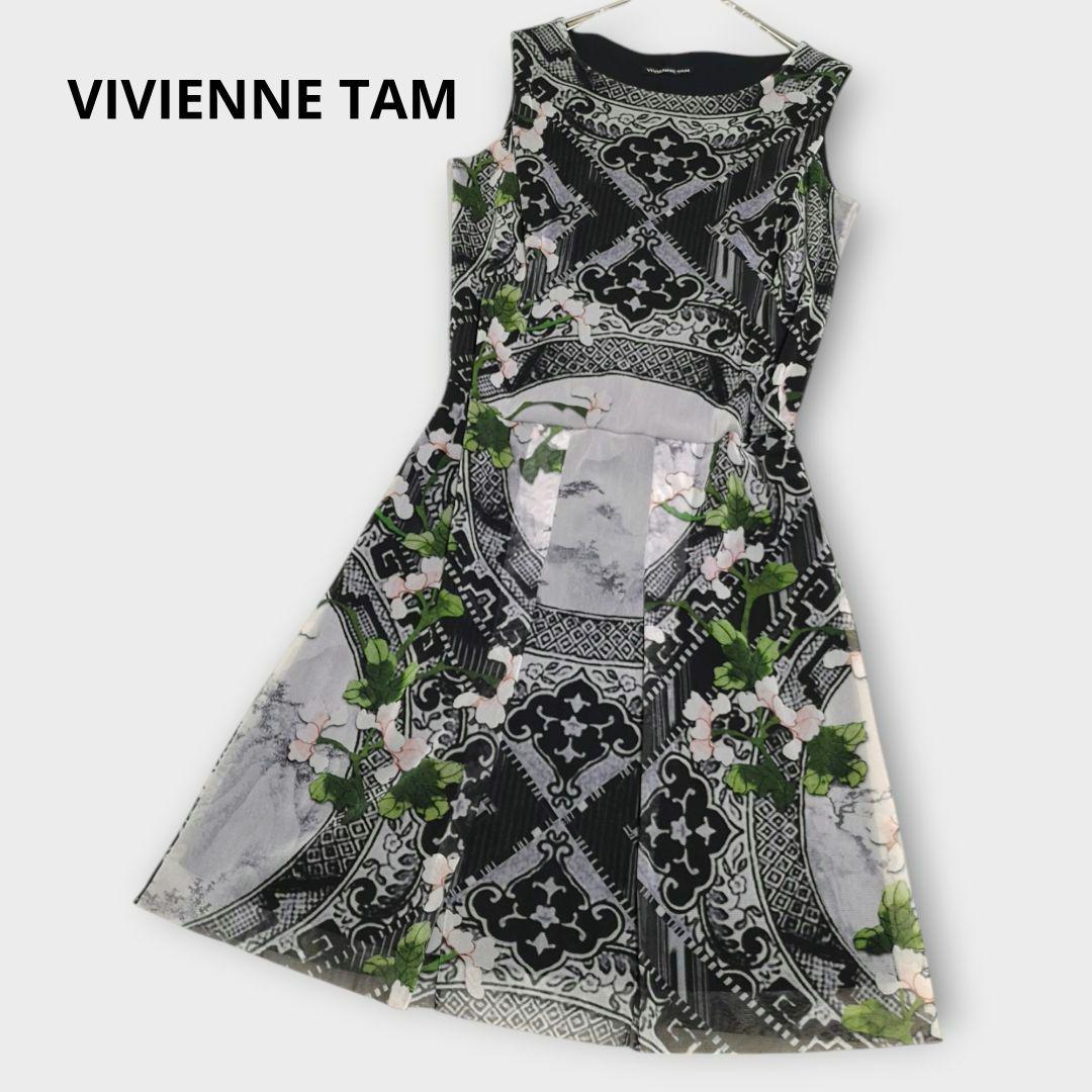 美品 ヴィヴィアンタム ノースリーブ ワンピース パワーネット XL 美品 ヴィヴィアンタム ノースリーブ ワンピース パワーネット XL
