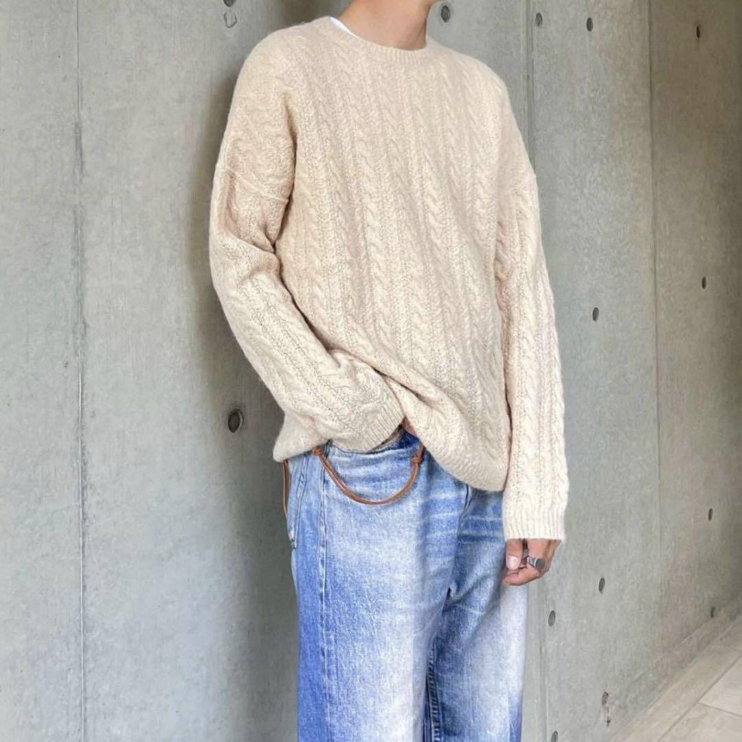 22aw アワーレガシー ラウンドネック ドロップショルダー ケーブル ニット