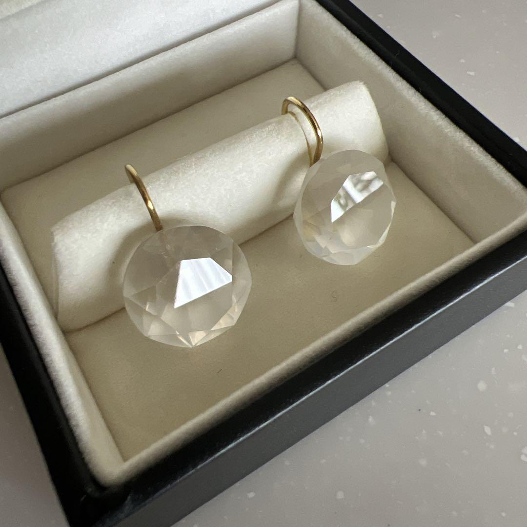 ソノベエツコ ミルキークォーツ ピアス 美品✨️ 園部悦子