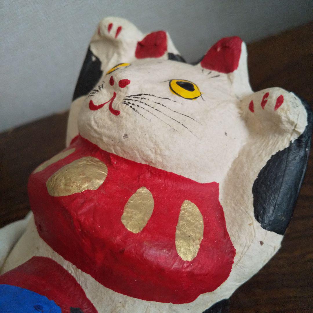 さわはん工房さんの風船猫 張り子 招き猫 手作り 郷土玩具 六原張子 ねこ