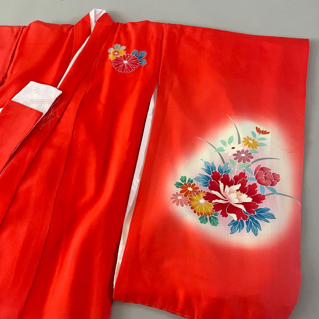 美品　七五三　3歳　正絹お着物セット　被布　草履　バッグ付き