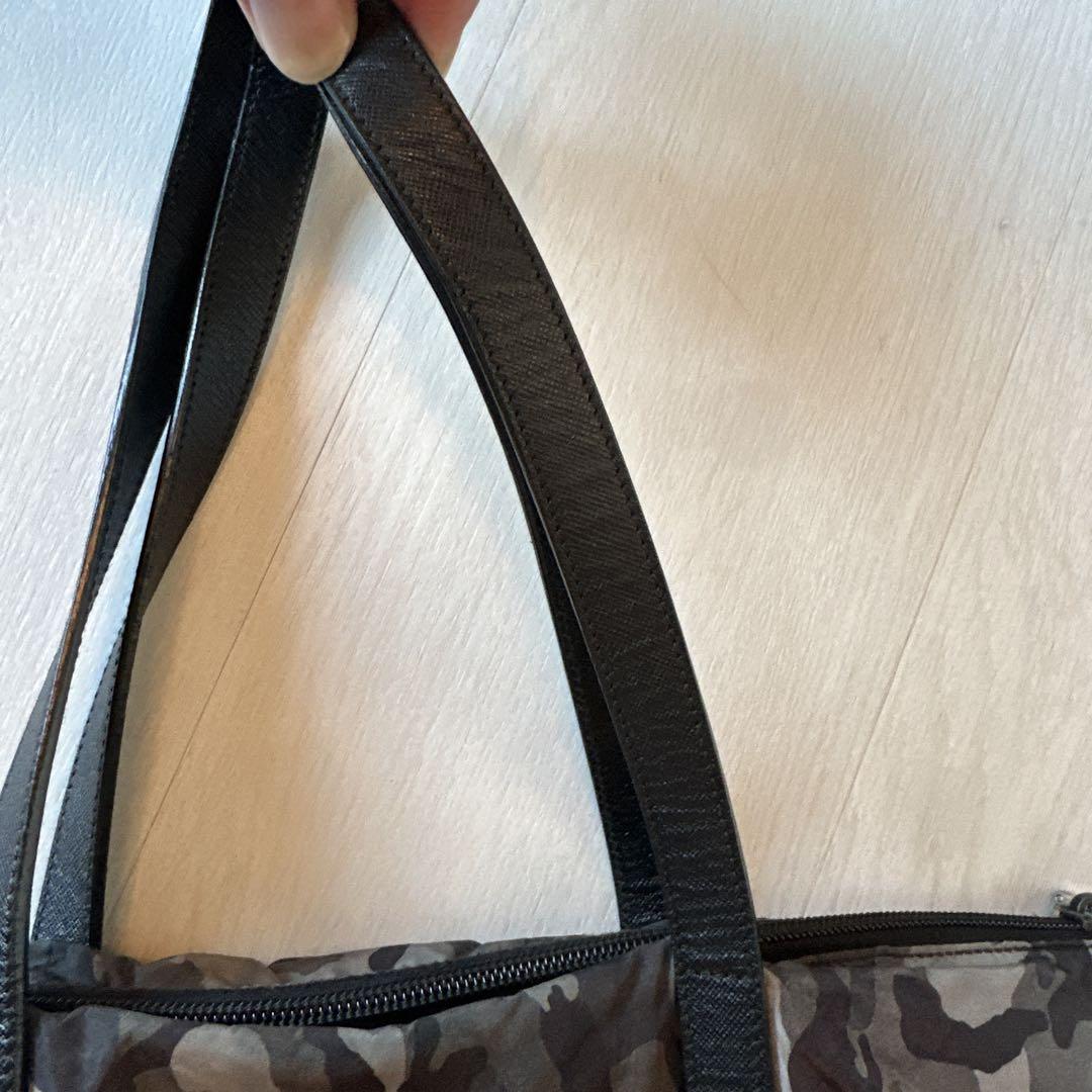PRADA 2WAY トートバッグ ストラップ付き ナイロン カモフラージュ