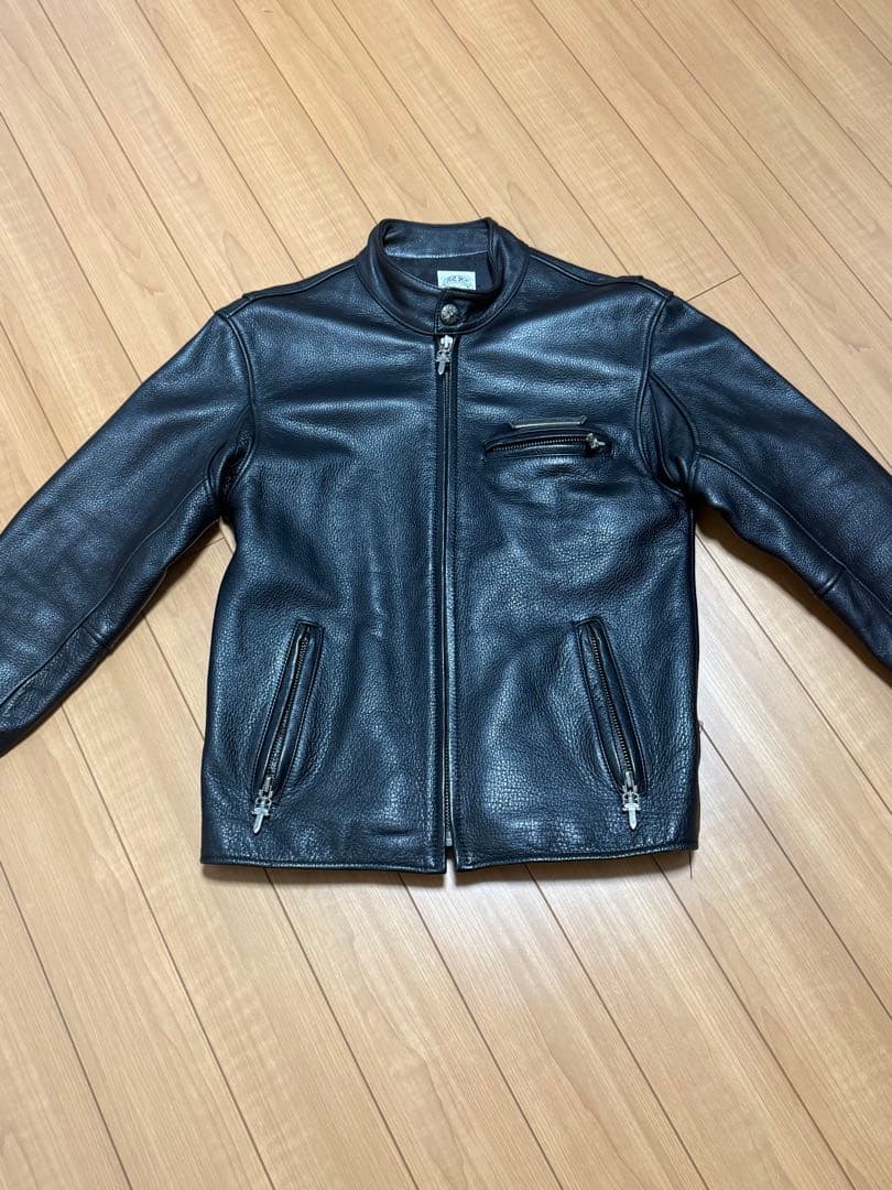 Chrome Hearts 黒 レザーライダースジャケットM・CHROME HEARTS