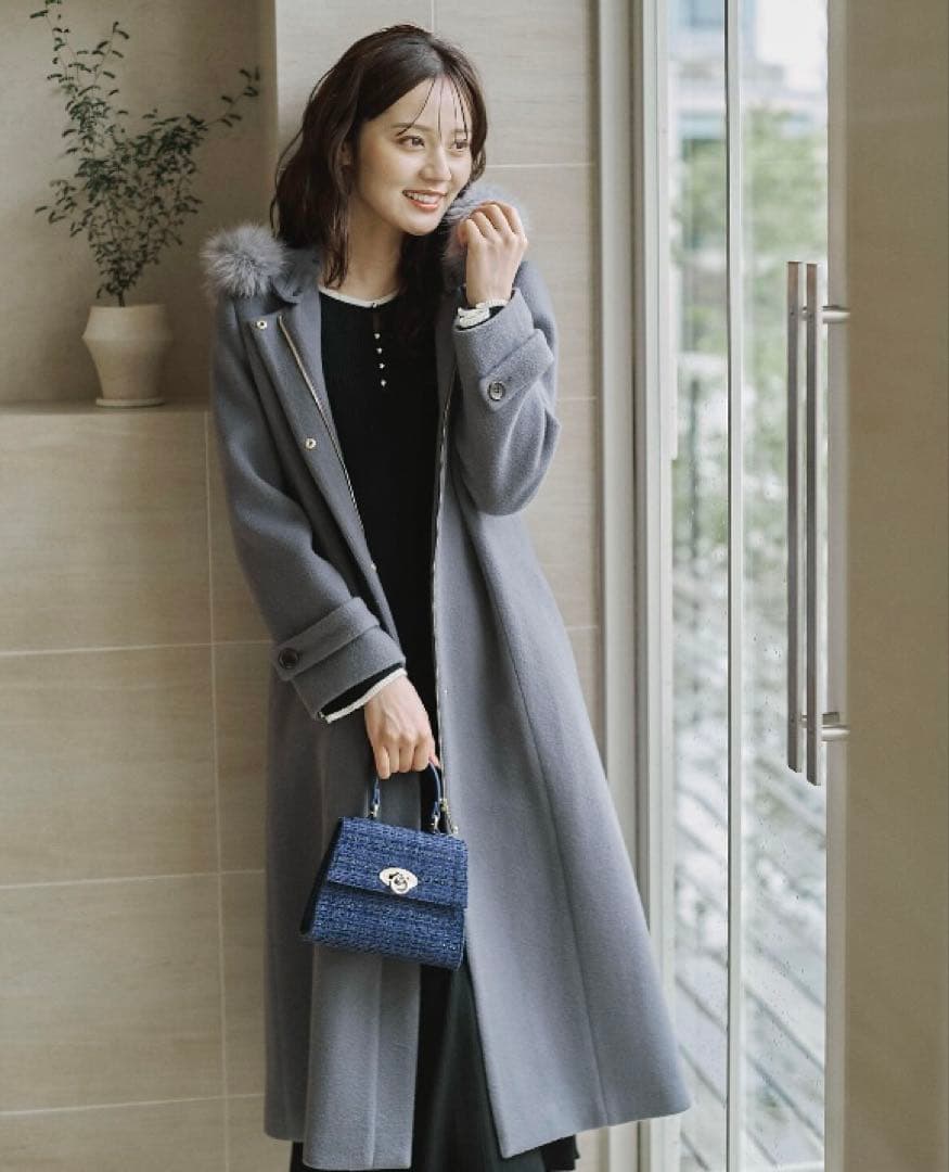 【新品タグ付】現在発売中　プロポーション　モッサフードフェイクファーロングコート