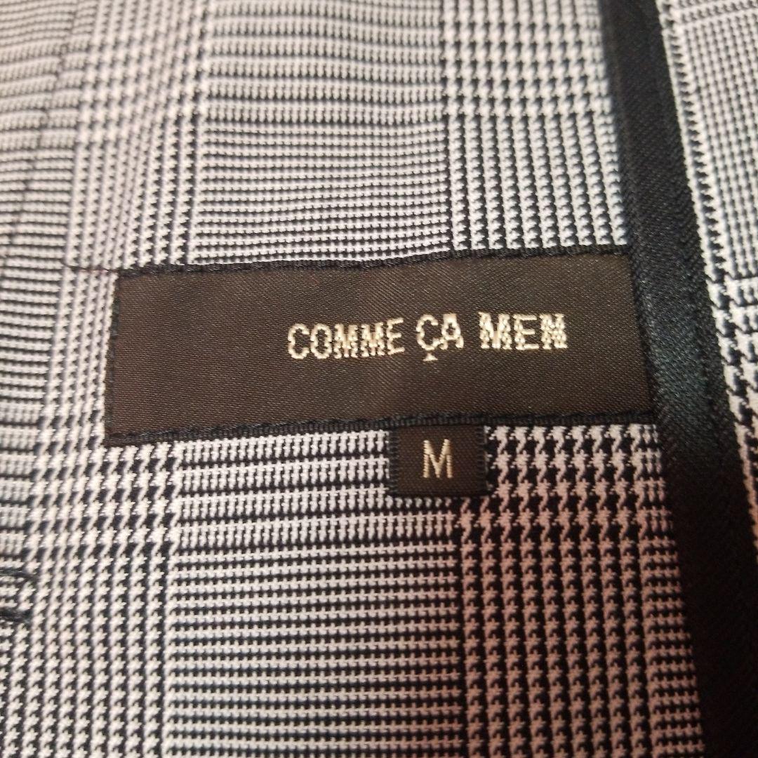 COMME CA MEN　グレー チェック柄 ジップアップジャケット サイズM