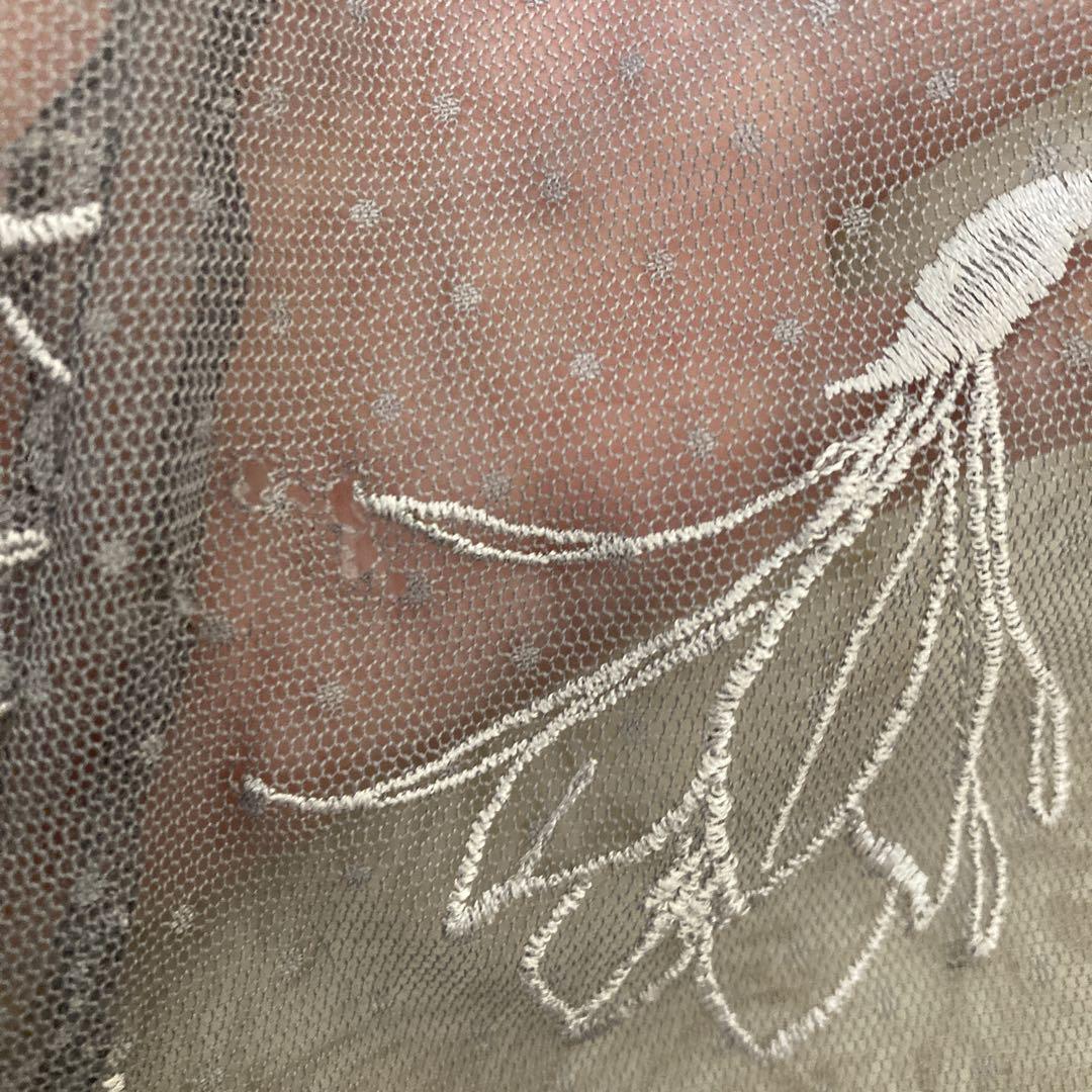 リランドチュール　花柄刺繍 シースルーロングスカート