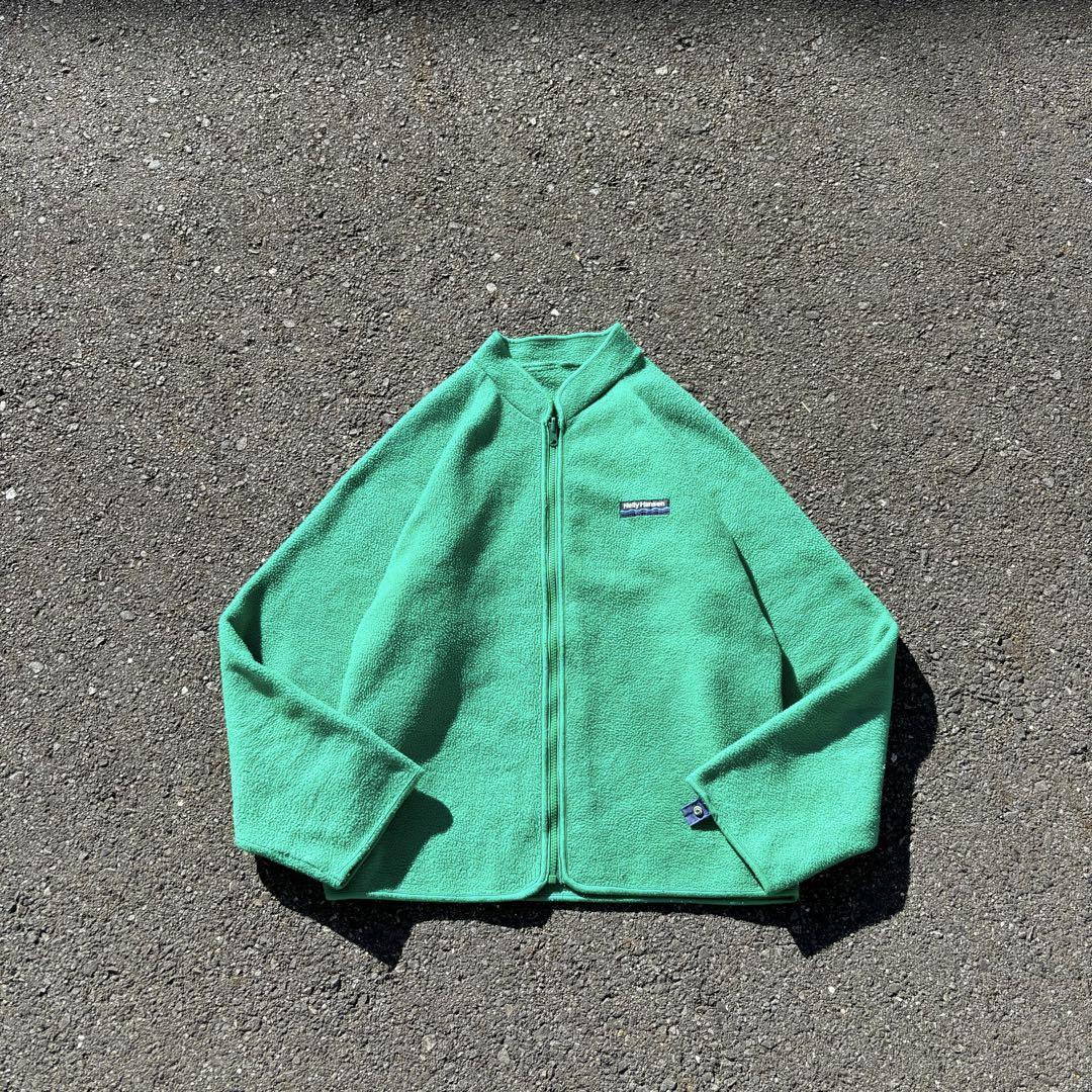 90s Helly Hansen フルジップ フリース グリーン 刺繍