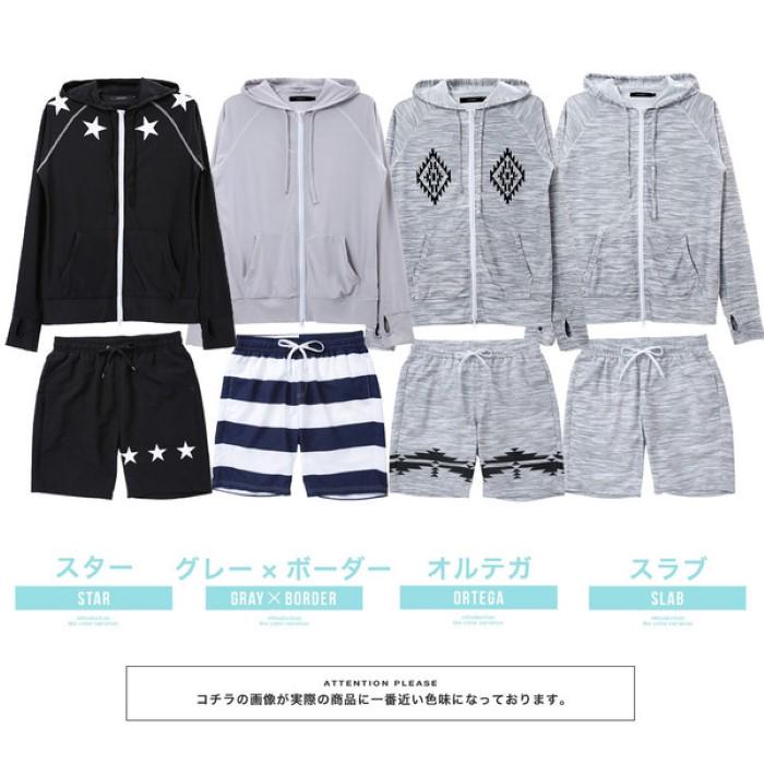 ラッシュガード 水着 セット サーフパンツ 水陸両用 花柄 夏新作 送料無料