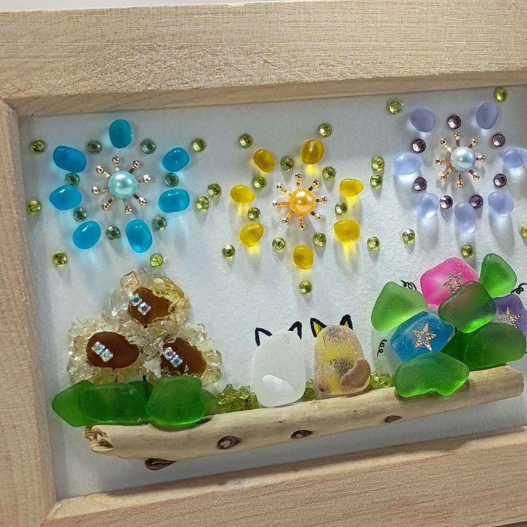 ＊かおりん＊シーグラスアートパンダ&うさぎお月見⑤&猫㉗&猫ピアス④点 黄金町アートブックバザール on X: 