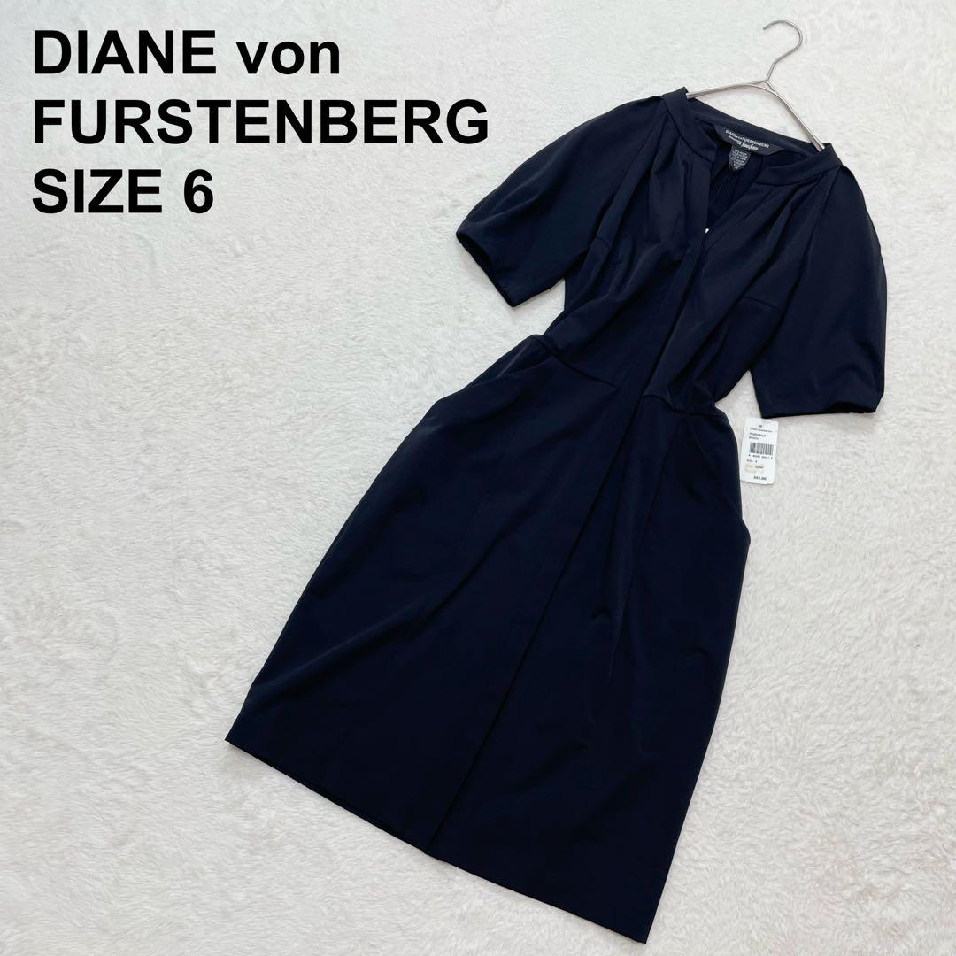 DIANEVONFURSTENBERG ペルラム風ワンピース ネイビー 4 2025年最新】dvf ダイアンフォンファステンバーグ ワンピース4の