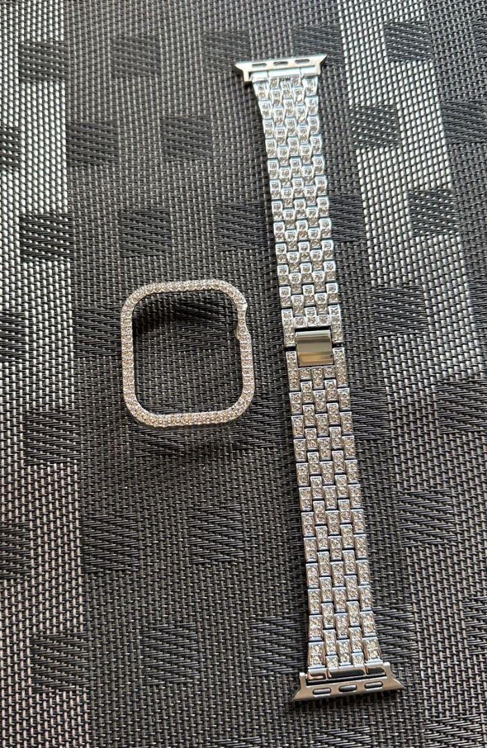 AppleWatch10 42mm バンド シルバー ブリンブリン