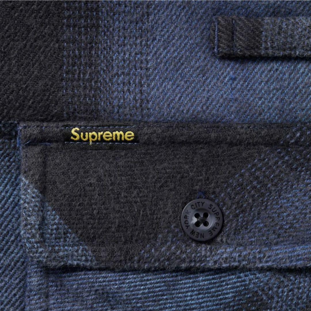 Supreme 25ss キルティング フーディ フランネルシャツ