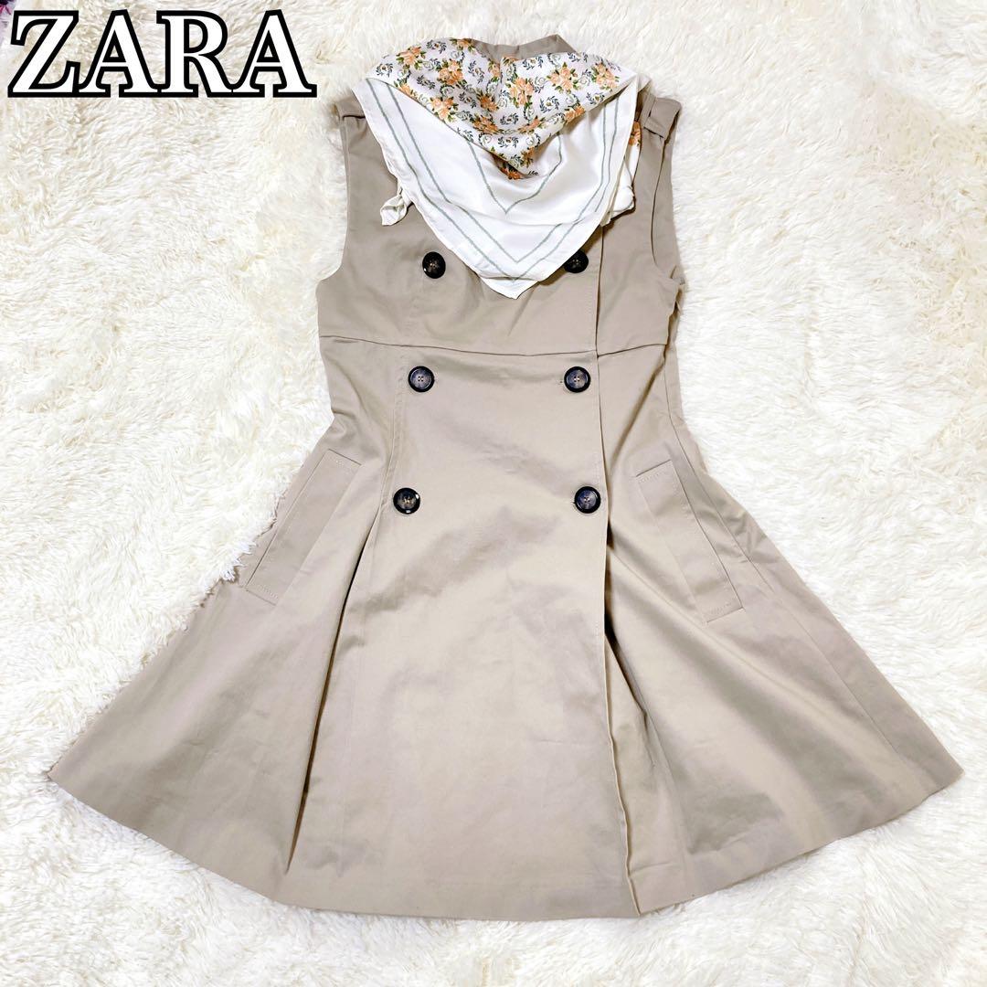 ZARA スカーフ付きショート丈ワンピース トレンチ 新作 完売品