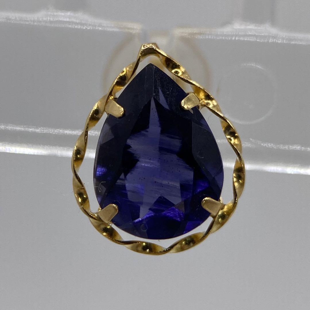 ❤️人気18金✨新品未使用❤️アイオライト ペアシェイブカット 1.4ct両耳ピアス