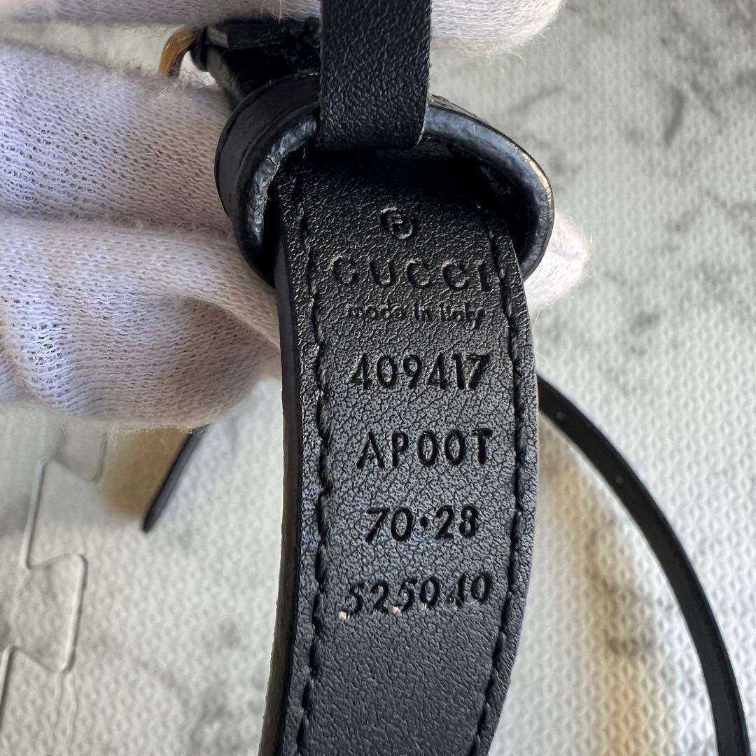 極美品✨グッチ ベルト マーモント GG ロゴ レザー ゴールド ブラック
