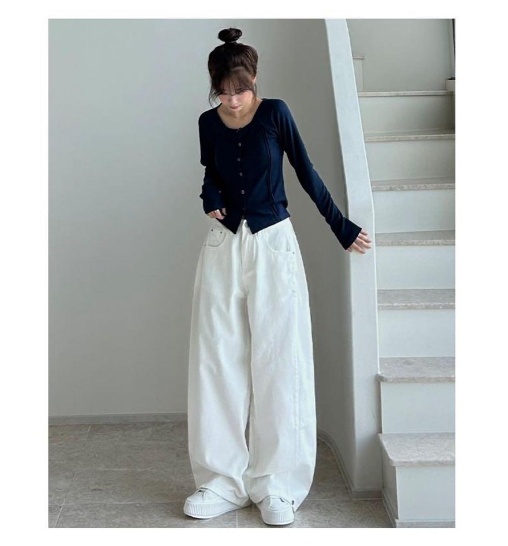 韓国ファッション ワイドパンツ ツイード 上品 セットアップ】トップス ワイドパンツ ストリート 韓スト 韓国