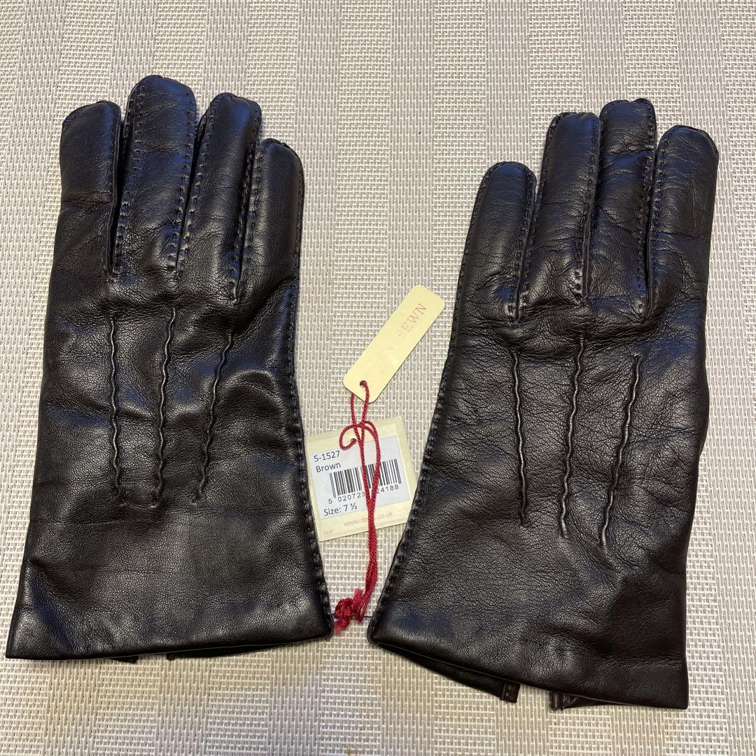 デンツ DENTS 手袋　レザーグローブ size71/2 男性用　焦茶　新品