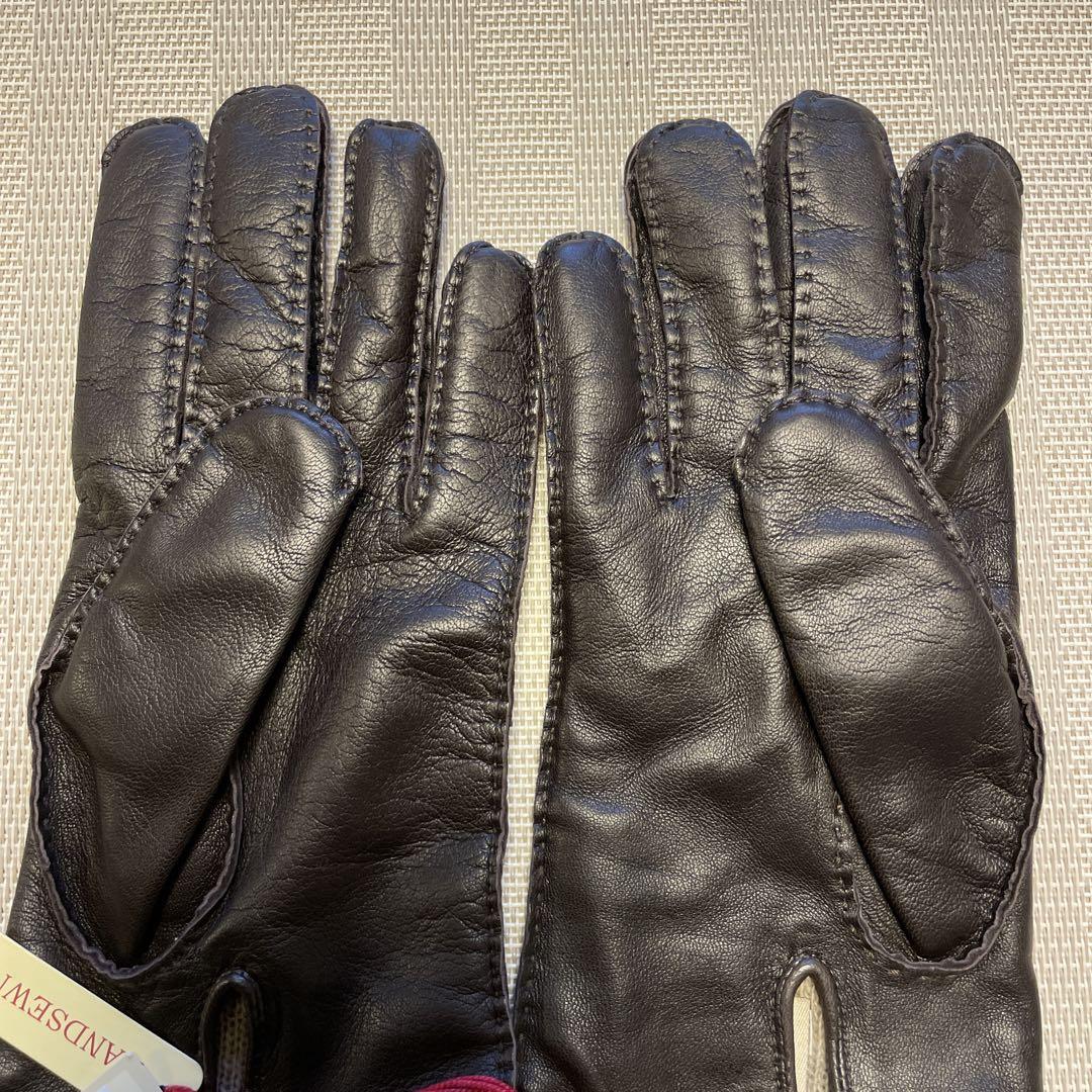デンツ DENTS 手袋　レザーグローブ size71/2 男性用　焦茶　新品
