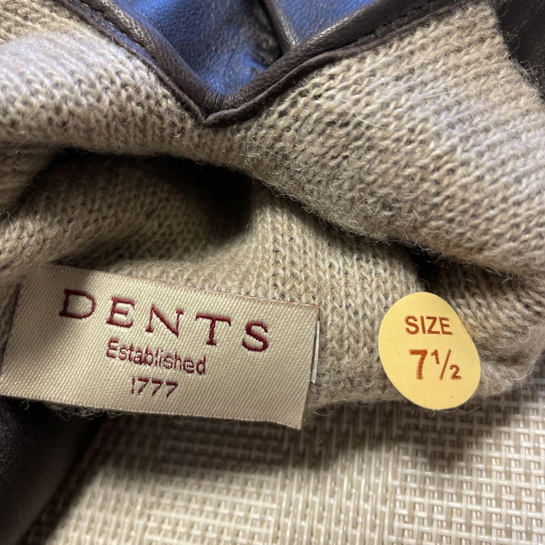 デンツ DENTS 手袋　レザーグローブ size71/2 男性用　焦茶　新品