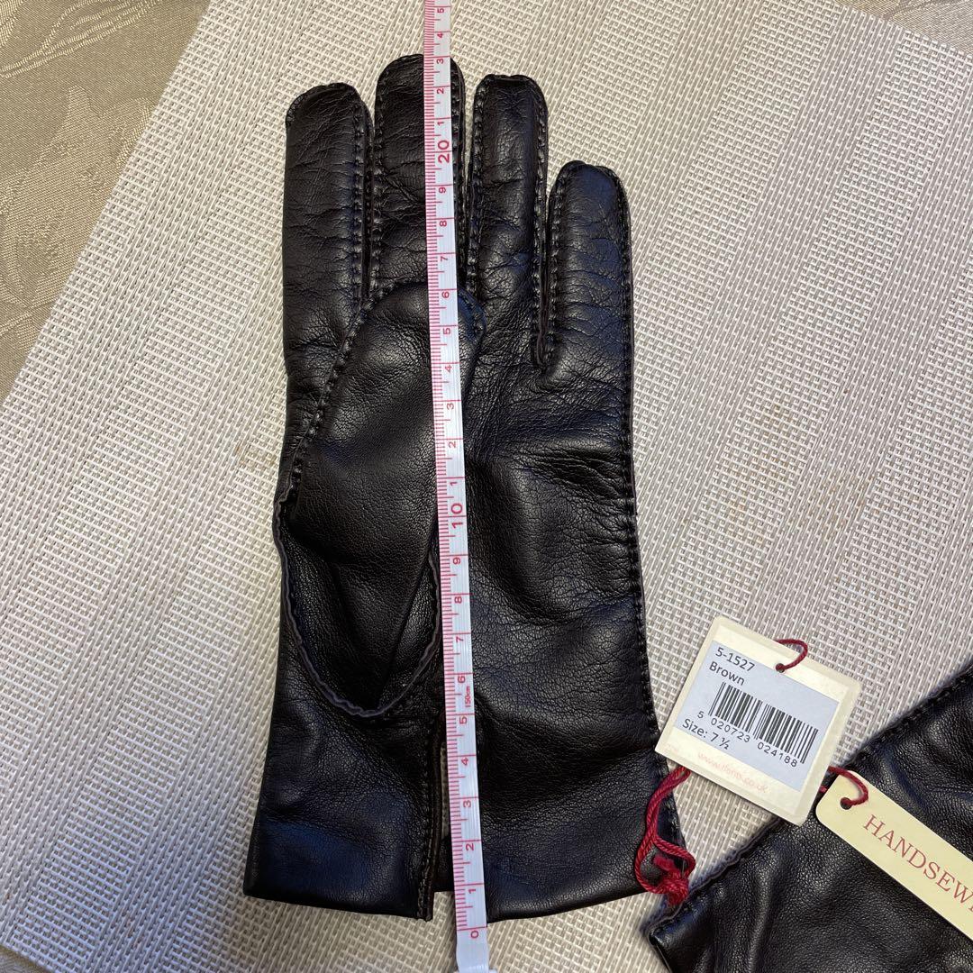 デンツ DENTS 手袋　レザーグローブ size71/2 男性用　焦茶　新品
