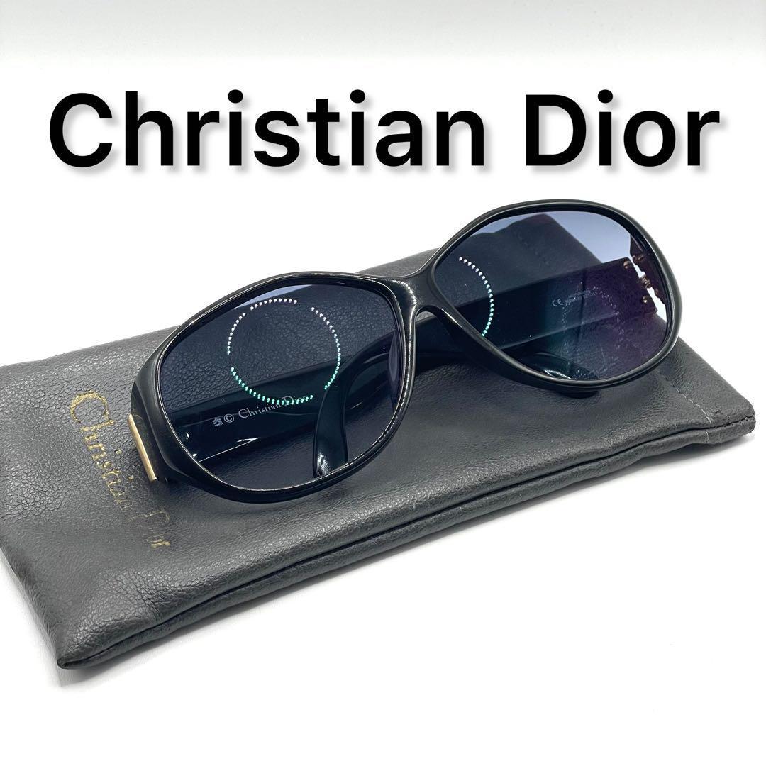 Christian Dior オーバル サングラス CDロゴ ネイビーグラデ