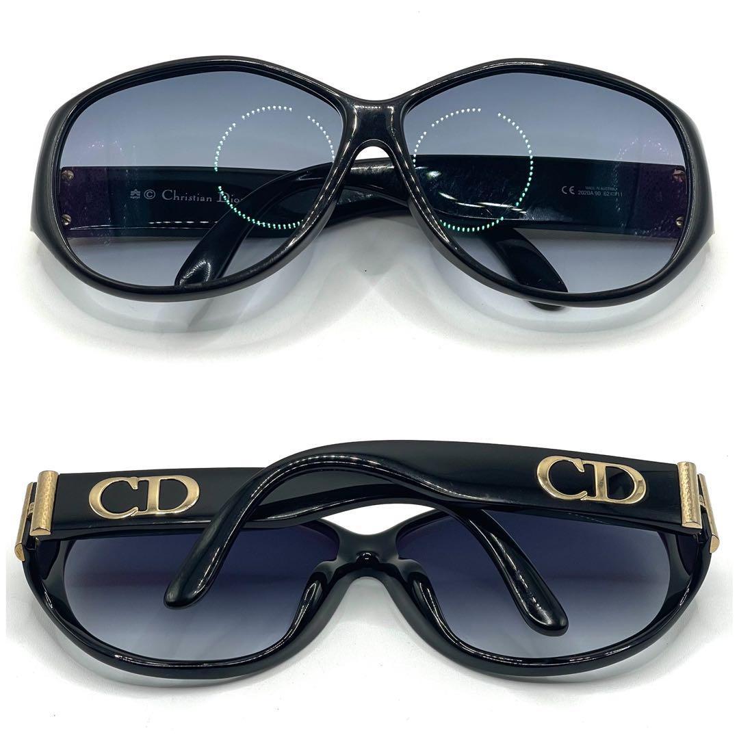 Christian Dior オーバル サングラス CDロゴ ネイビーグラデ