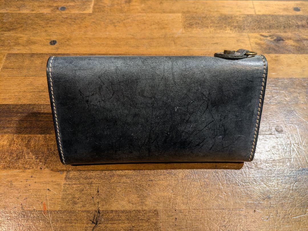ハンドメイド 長財布 手縫い 手染め ヌメ革 栃木レザー ヴィンテージ