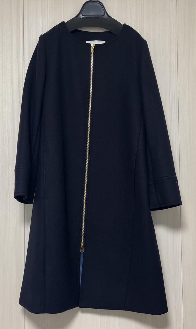 PORTLAND ノーカラージップコート SLOBE IENA ネイビー 40