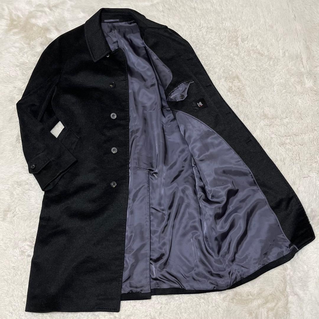 美品 メンズ L&B カシミヤ100% ロングコート ステンカラーコート M L 美品 メンズ L&B カシミヤ100% ロングコート ステンカラーコート M L