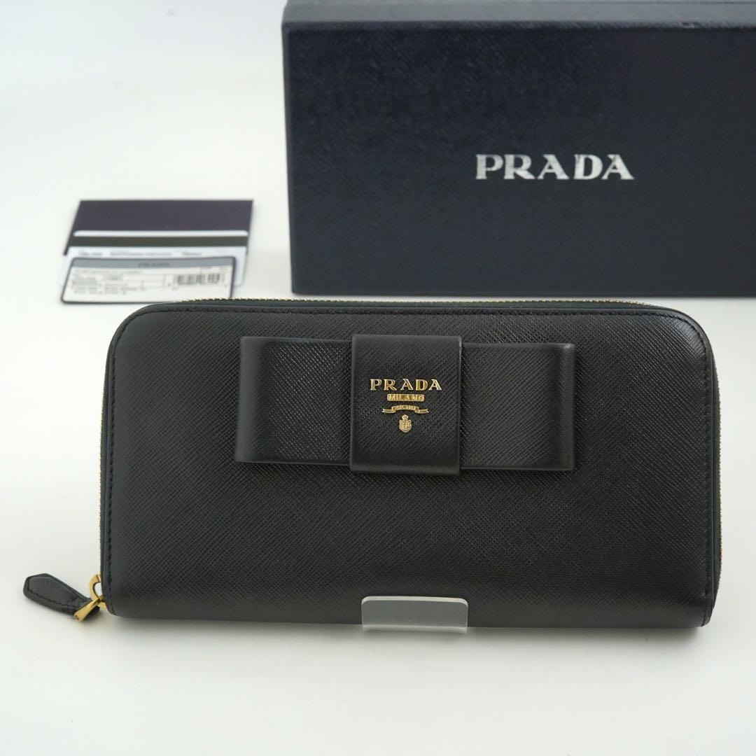 ✨新品未使用✨　PRADA 長財布　サフィアーノ　リボン　アイコン　ラウンド