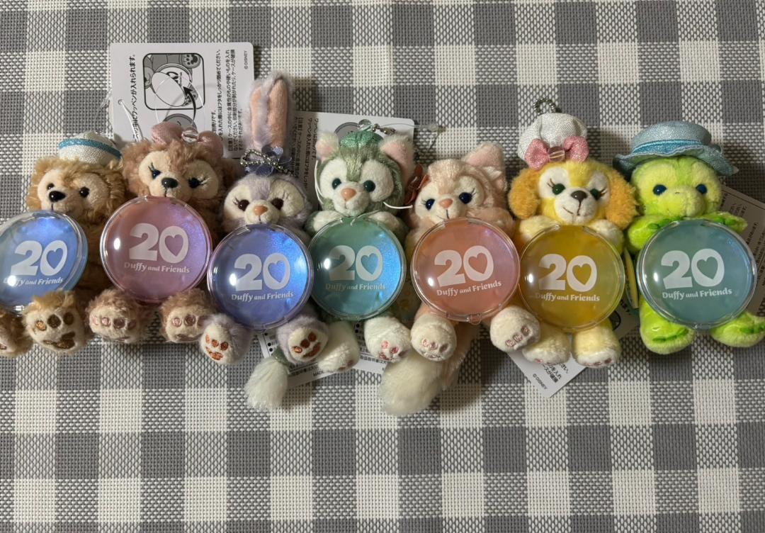 新品/全種類】ダッフィー 20周年 カラフルハピネス ぬいぐるみ