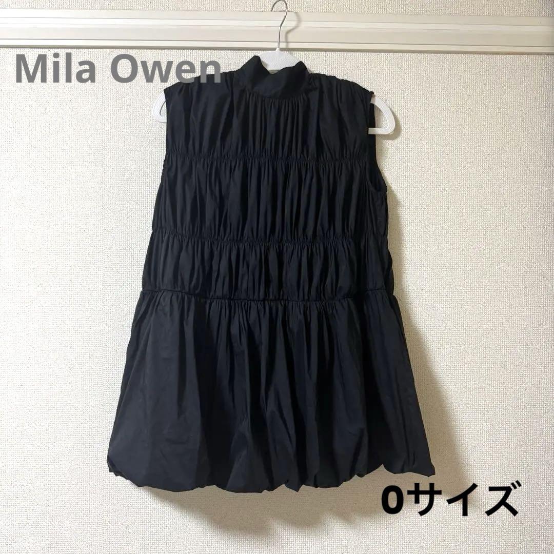 Mila Owen【BAILA掲載】バックリボン シャーリングバルーンブラウス ミラ オーウェン Mila Owen バックリボンシャーリングバルーンBL