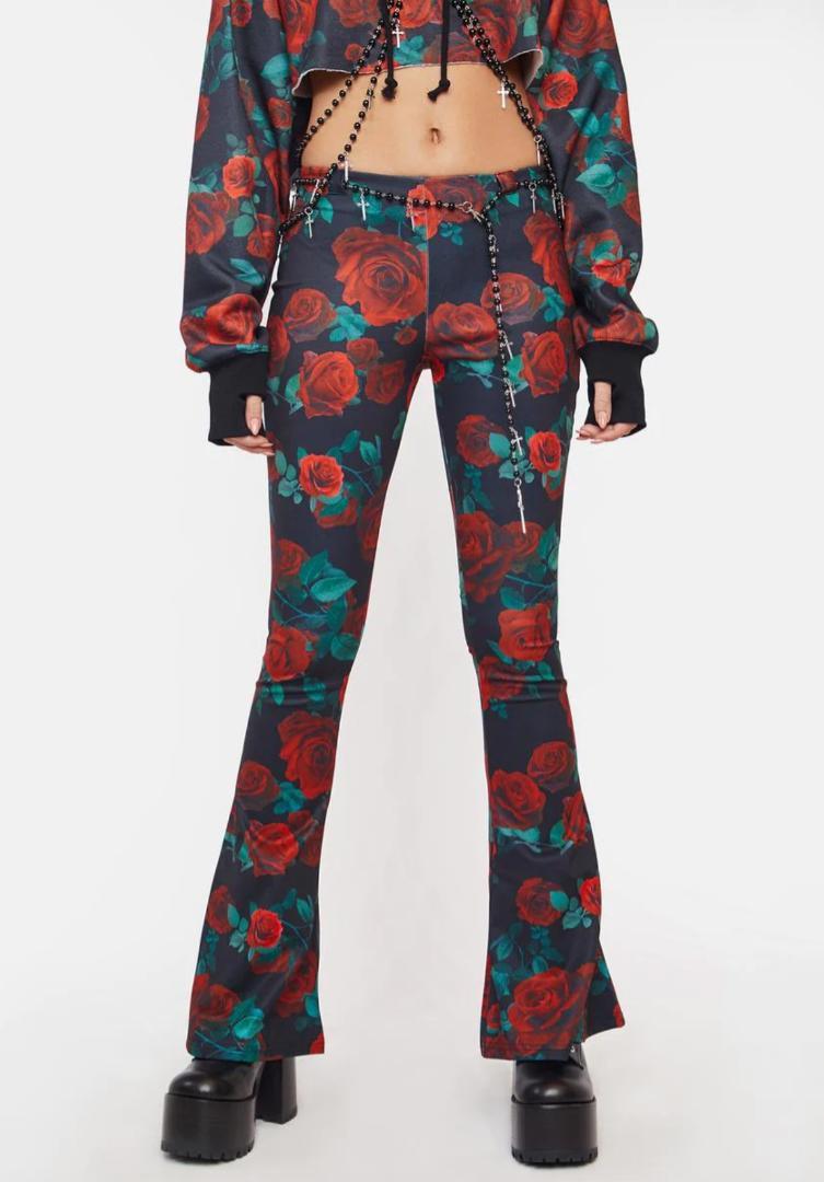 current mood バラプリント フレアパンツ dollskill