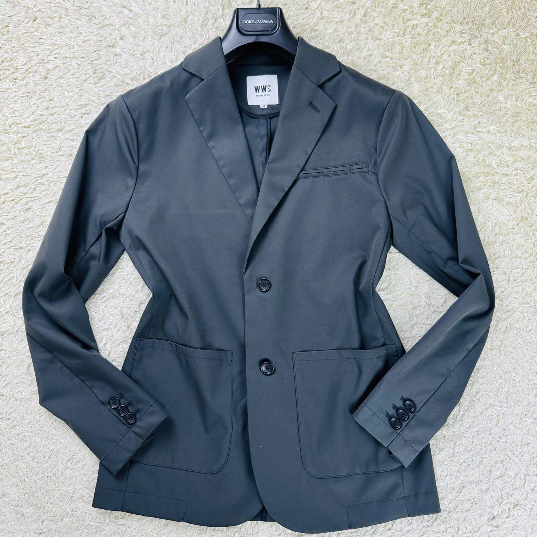 美品✨WWS スーツ セットアップ 伸縮性 洗える チャコールグレー M
