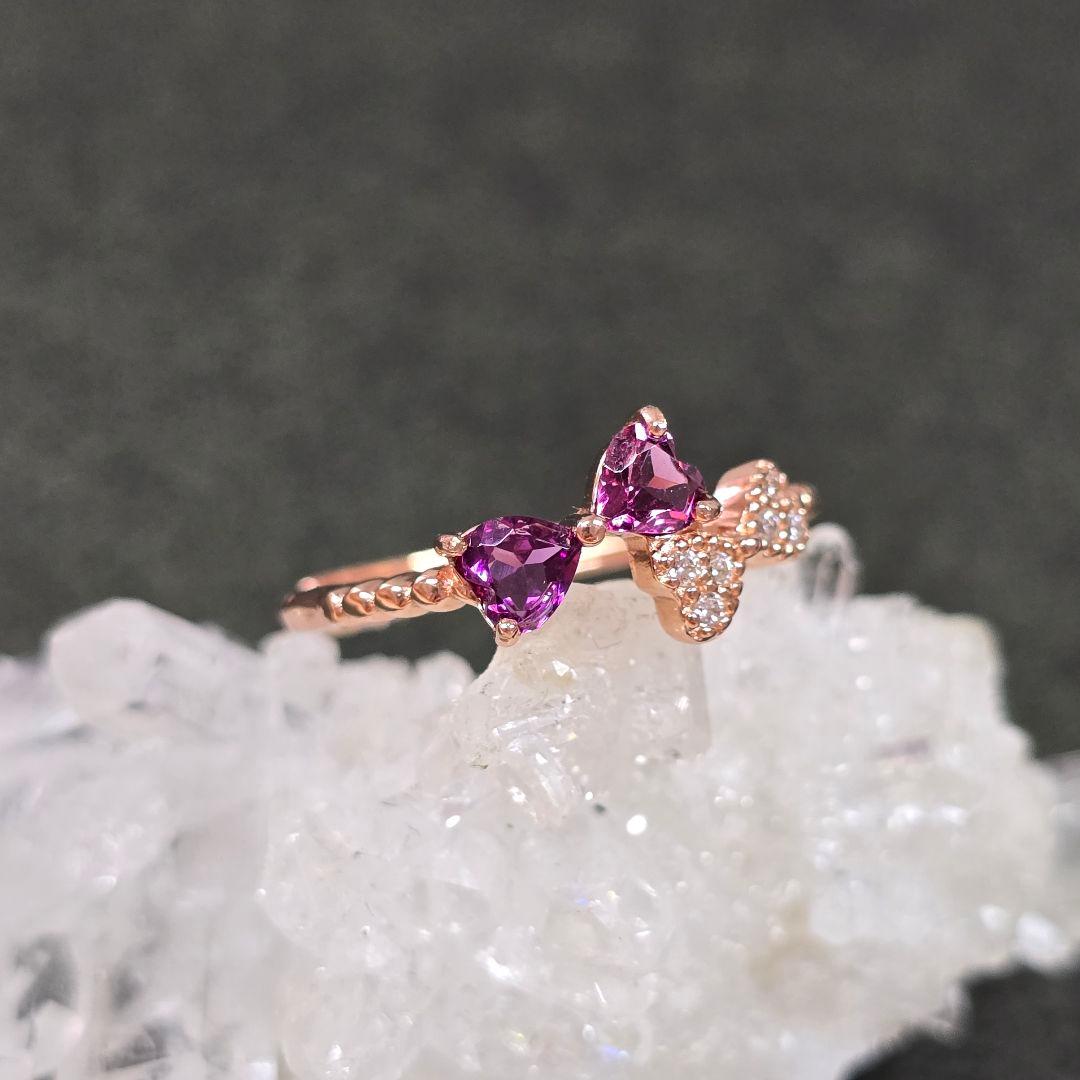 ロードライトガーネット　リボン　リング　ロードライトガーネット　指輪