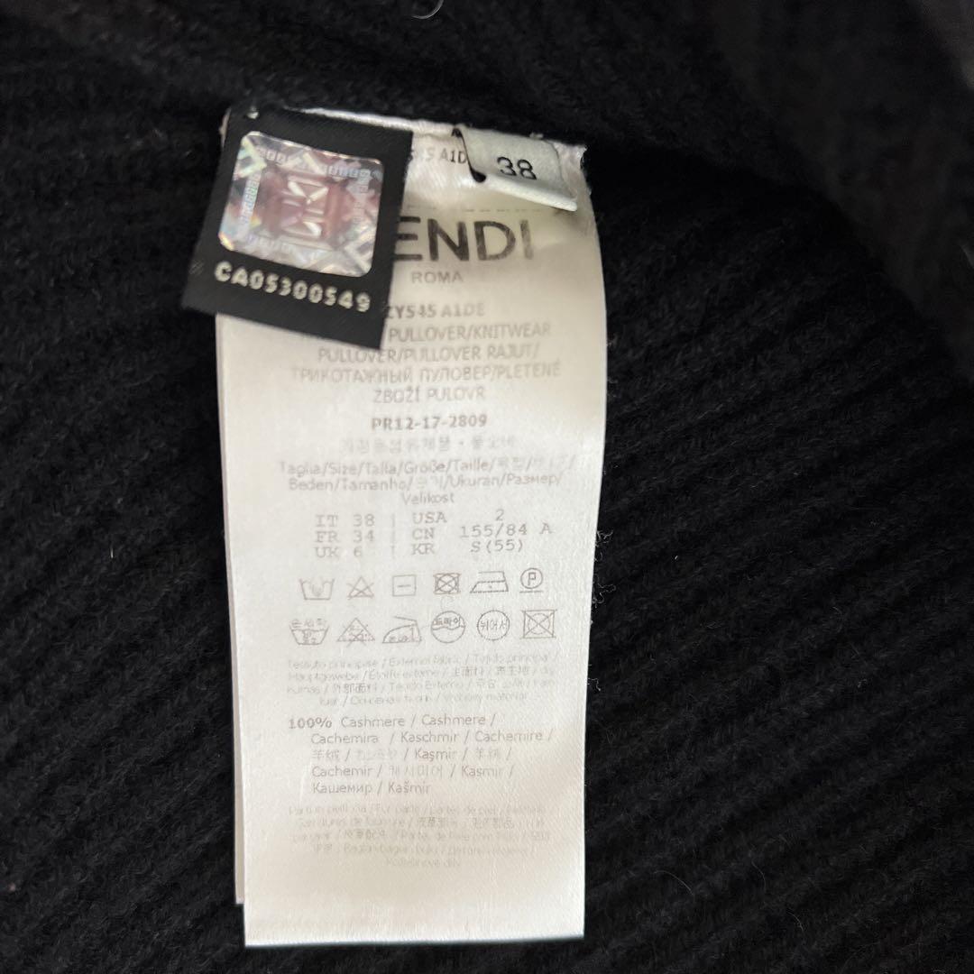 美品 FENDI フェンディ カシミアニット リアルファー袖 S/Mサイズ 画像6