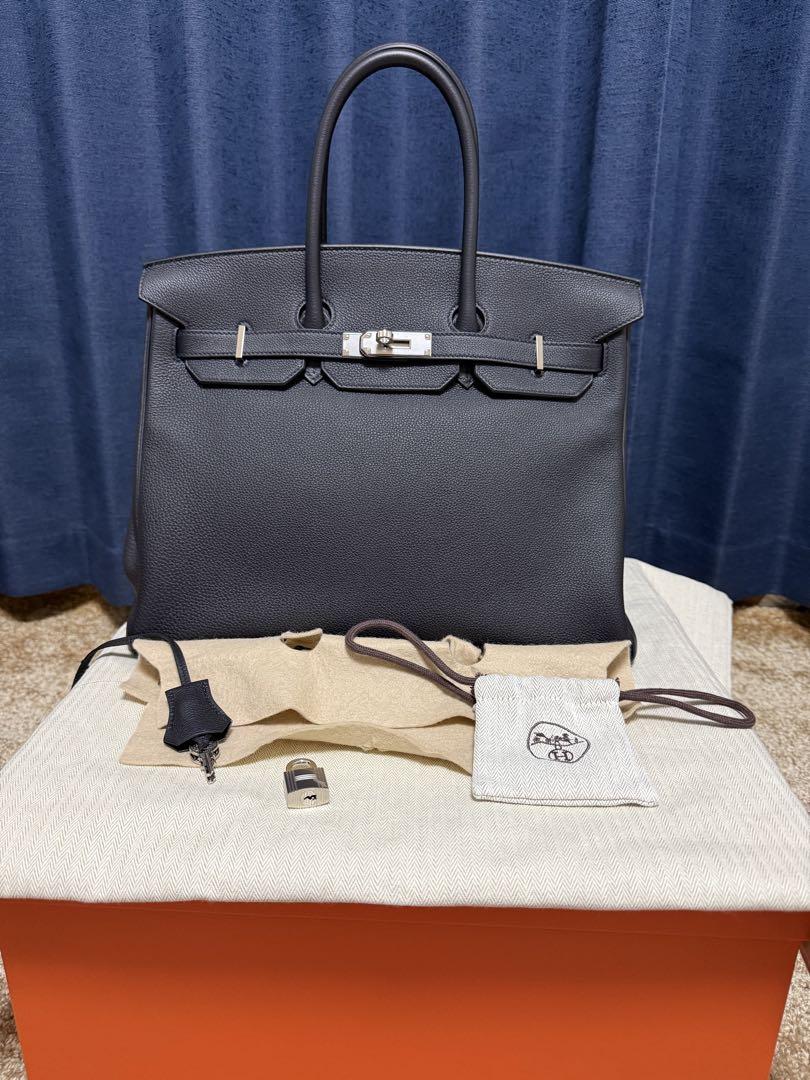 エルメス バーキン35 トゴ ブラック シルバー金具 W刻印　HERMES